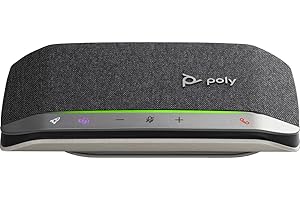 PLANTRONICS Poly Sync 20 Głośnik Konferencyjny Bluetooth/USB-A, Przenośny Zestaw Głośnomówiący, Redukcja Szumów i Echa, Połączenie z Telefonami Komórkowymi Lub Komputerami, Zespoły Certyfikowane, Zoom