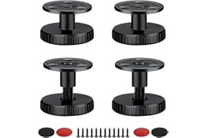 GEBAUM 4 Piezas Patas Regulables para Muebles de 27-40 mm, 2 Tipos de Instalación, Pueden Taladrar o Autoadhesivo, con Pies Niveladores Resistentes a Rayones, para Mesas, Gabinetes, Equipos Mecánicos
