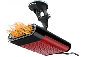 BESELOA Car Heater, 12V 150W Fast Heating Defrost Defogger, 2 in1 Fast Heating or Cooling Fan Car Heater Plugs into Cigarette Lighter, Car Defroster Windscreen Defroster 360° Rotating with Suction Cup Holder