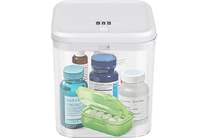Gemaxvoled Medicine Lock Box with Code - Small Lockable Storage Box for Pills, Fridge Food & Phone | BPA-Free, Childproof | 5.5x5.5x6.3in | Home, Office & Travel Safe
