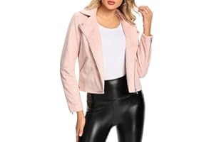 S P Y M Womens Leather Jacket, Faux Motorcycle Biker Coat, Regular and Plus Size Coat