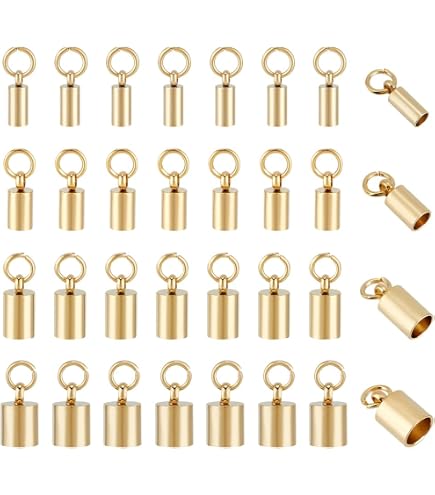 PATIKIL Set Tappi Terminali Per Corda - 150 Pezzi In Lega Bianco Argento (6,5/8/9mm) - Per Gioielli Fai Da Te