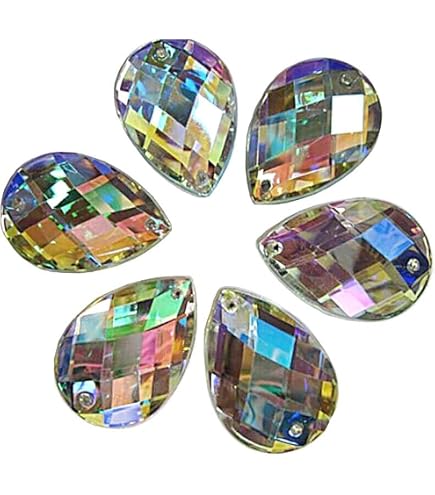 200 Pcs Strass Acrylique En Forme De Larme à Coudre - Strass Multicolores AB Cristal Pour Vêtements Et DIY