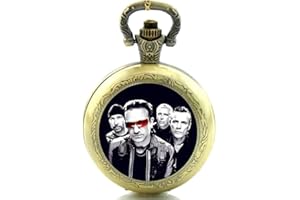 Cymru Apparel Gift Boxed U2 Bono Rock Band Quartz Pocket/Necklace Watch