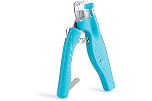 WWVVPET Cortaúñas para mascotas con luz LED para perros, gatos, recortadora de uñas y garras eléctricas, juego profesional seguro con atrapapuestas y lima de uñas, cuchillas afiladas de sensor rápido (Azul)