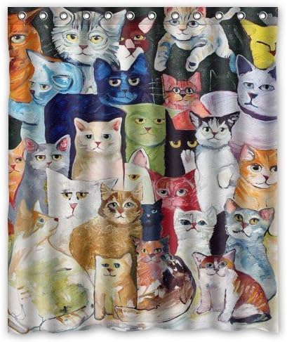 Sea Secret BravoVision Fashion Custom Cats Painting Waterproof Polyester Fabric Shower Curtain 60 by Sea Secret