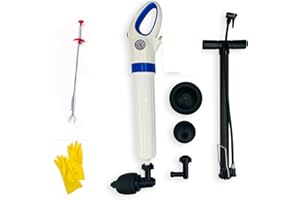 GELING Meiyijia Sturalavandino ad Aria Compressa - Sturatubi con Pompa ad Aria,Fogna, WC, 4 Inserti, può Essere Facilmente cancellato moderato/Il seguente intasata (Gonfiabile Diviso)