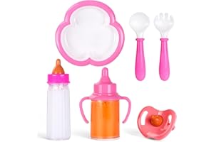 Aolso Simulación de Alimentación, Botella Magica para Bebé, Accesorios de Juguete para Niños, Juego de rol con Muñecas para Niñas
