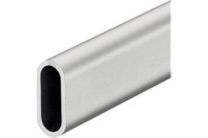 Gedotec Asta appendiabiti ovale per armadio | asta appendiabiti in alluminio color argento opaco | tubo 2000 mm | asta per biancheria | 30 x 14 mm | 1 pezzo