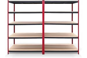 CATTERHOUSE Pack 2 Estanterías Metálicas Rack Cargo Advance 120-120x60x180cm Estanterías de Almacenaje de Acero Galvanizado y MDF con Baldas Ajustables