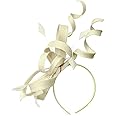 Caprilite Sinamay Headband Swirl Fascinator For Women Wedding Ascot Races (Cream)