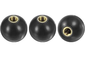 M METERXITY 3er-Pack Gewindekugelknöpfe, M10 Innengewinde 35mm Durchmesser. Thermoplastischer Kugelknopf für Drehmaschinen/Maschinen/Rasenmäher, Runder Phenolharz [Schwarz]