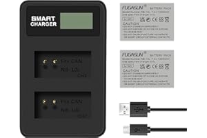FUGASUN 2 stücke 1200mAh NB-10 NB10L Batterie Mit Dual-ladegerät für Canon NB-10L NB10L NB 10L SX40HS SX50HS SX60HS SX40 SX50 SX60 HS Kamera