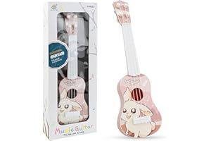 TSLBW 37 CM Guitare ukulélé, Enfants Ukulélé Guitare Jouet, Guitare pour Enfants avec 4 Cordes Réglables, Mini-Guitare et Médiators pour Améliorer Le Jeu éducatif Précoce (Édition Enfants-A1) MY-06