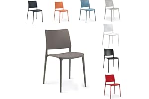 ‎PAPATYA PAPATYA Joy-S 1er-Set Designer- Kunststoffstuhl, 200 kg belastbar, Leichter stapelbar Gartenstuhl, wetterfester Balkonstuhl, Terrassenstuhl, Hotelstühle, Restaurantstühle, Stapelstuhl (Grau-braun)