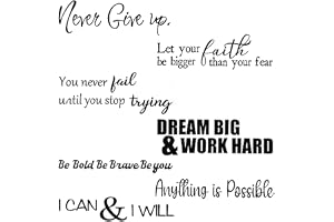 5Pcs Wall Decor Sticker Decal, Wall Quotes Stickers, PVC DIY Removable Stickers, Inspirational Quotes Decals, Peel and Stick Motivational Wall Decals, Wall Decals for Living Room Office Bathroom