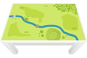 nikima Schönes für Kinder Spielfolie für Lack Tisch 89 x 54 cm Wald & Wiese (Möbel Nicht Inklusive)