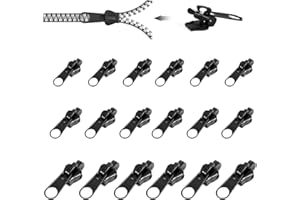 ISSIMOBER 18 PCS Curseur Fermeture Eclair Clipsable, Kits De Réparation De Fermeture éclair, Remplacement De Curseur De Tirette Fermeture Eclair éclair Amovible Pour Vestes, Sacs à Dos, Valises (Trois Tailles)