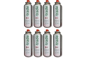 T-Trade Kit Bombolette Gas Butano Multipack 8 Pezzi 230 Grammi Fornelli Campeggio Casa