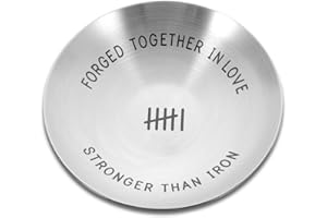 L0FAMY Lofamy 6 Year Steel Gifts for Her & Him - 6th Wedding Anniversary Iron Gifts for Couples - Jewelry Ring Holder