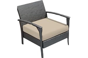 CRESCENT TEXTILE Outdoor Rattan Chair Seat Pads Cushion Pad Waterproof Material for Garden Furniture Kitchen Dining Living Room Patio Office Coffee Shop Seat Pads (Cream, 50 X 50 X 5cm)