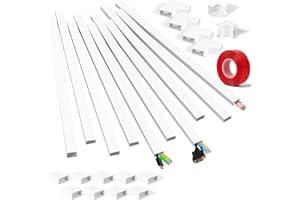 SOLVANT Canaleta Cables Pared Adhesivo (10 Piezas de 40 cm. - 30x15 mm) - Canaletas para Cables Adhesivas con Cinta Adhesiva de Espuma Listo para Montar en la Pared, Canales para Cables de TV