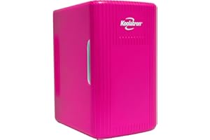 Koolatron Retro Mini Fridge For Bedrooms 6L Small Fridge 8 Can Table Top 12v Portable Cooler Warmer Refrigerator Quiet Mini Fridges For Skincare Food Drinks Kids Home Car & Travel Pink