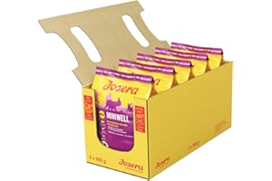 JOSERA Miniwell (5 x 900 g) | Adult Mini | Premium Trockenfutter für ausgewachsene Hunde Kleiner Rassen | Geflügel & Reis | Kleine Kroketten | extraverträglich | weizenfrei | Hundefutter | 5er Pack