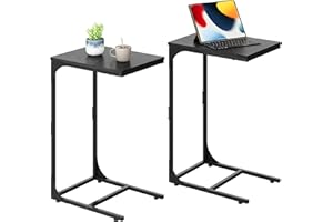 ‎WLIVE WLIVE Beistelltisch Couch, C Form Sofatisch, 30 x 40 x 62 cm, Beistelltische fürs Wohnzimmer, Schlafzimmer, Balkon (2, Schwarz)