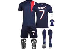 Heartsking Maillot de Foot Maillot Foot Enfant Nouveaux Maillots #7/#10 Home/Away Soccer Football Jersey Sport Tshirt Shorts Chaussette Plaque de Protection Porte - clés Cadeaux pour Garçons et Filles