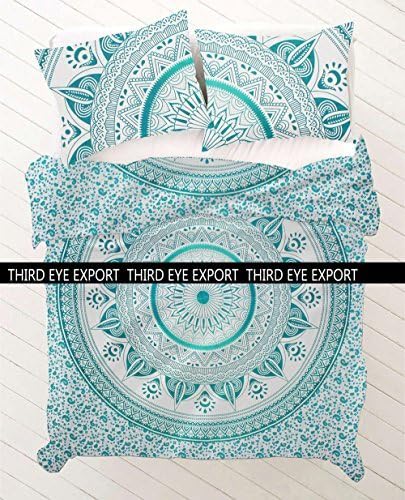 Third Eye Export NEW Ombrey Full Indian Medallion Queen Size Cotton Doona Duvet Cover Set Hippie Bohemian Mandala Blanket Quilt Cover Bedspread Bedding Comforter Cover With Pillow Covers by Third Eye Export