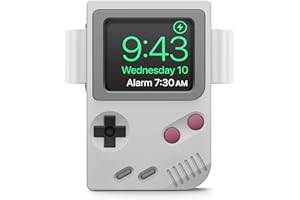 elago W5 Ladestation Ständer Kompatibel mit Apple Watch Serie 11/10/9/8/SE3/SE2/7/6/SE/5/4/3/2/1 und Apple Watch Ultra 2 & 1- Klassisches Spielkonsolen-Design, Nachttischmodus (Hellgrau)