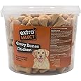 Extra Select Gravy Bones Chicken Flavoured Dog Treat Biscuits in a 3ltr Bucket (approx 290 biscuits)