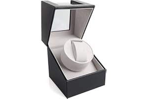 Boyigog Automatische Uhrenbeweger Box, luxuriöser automatischer Uhrenwender mit leisem Motor, Batteriebetrieb oder Netzteil