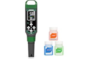 GIDIGI Digital pH Meter, Water PPM Tester,Color Screen 4 in 1 pH Tester, pH EC TDS Temp Water Quality Test Pen, Suitable for Hydroponics,NFC DWC,Swimming Pool,Hot Tub, Drinking Water, Brewing&Fermentation