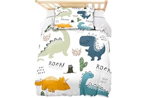 DASIAUTOEM Ropa de Cama Infantil, 100 x 135 cm, Juego Completo para Cuna, con diseño de Animales y Cremallera integrada, Funda de Almohada de 60 x 40 cm