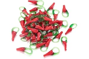 Cheriswelry Ciondoli pendenti lavorati a lume in vetro di Murano, a forma di peperone rosso peperoncino, per gioielli fai da te, orecchini, 50 pezzi, 21 mm