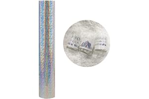 HEINAROMAN Rollo de Vinilo Adhesivo - Plata Purpurina Holográfica 30,5 x 305 cm Permanente Para Herramientas Silhouette Cameo recortar y más Multicolor2 - Autoadhesiva para Manualidades, Letreros, Carteles
