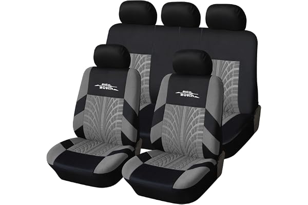 AUTOYOUTH Housse de Siège de Voiture Universelles Traces de Pneus Housses de Siège Auto - Accessoire de Siège Auto - Gris