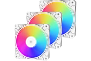 DeepCool CF120 PLUS Bianco, 3 *Ventole da 120 mm, 18 LED RGB Indirizzabili, Controller RGB Incluso, Sincronizzato con Auara, Chroma, RGB Fusion, Mistic Light e Polychrome