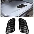 CGEAMDY Car Hood Vents, Universal Car ABS Decorative Air Flow Intake Scoop Turbo Bonnet Vent Cover Hood for Bonnet Vent Hood Air Intake Trim Cover, ABS Plastic Chrome, Multiple Colours (Black)