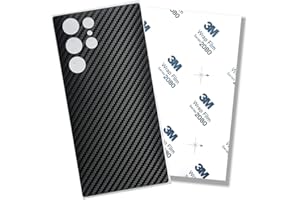 TF Skins passend für Samsung Galaxy S22 Ultra Skin Schutzfolie für die Rückseite in edler Optik Schutz vor Kratzern (Carbon Schwarz)