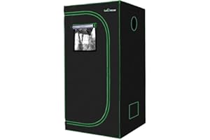 SunStream 3x3FT Grow Tent 90x90x180cm 600D Oxford Cloth High Reflective Mylar Lightproof Waterproof Hydroponic Grow Tents for Indoor Plants