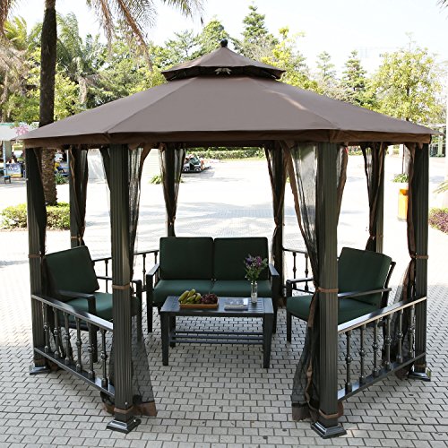 Preisvergleich Produktbild Teamyy Aluminium Garten Pavillon Gazebo Überdachung Pavillion Partyzelt Terrasse Möbel