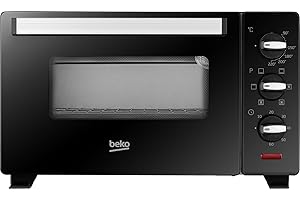Beko - BMOF19B - Fornetto Elettrico, Cottura Ventilata, 19 Litri, 1380 W, 3 Funzioni, Timer 60 min, Temperatura fino a 220° - Nero, 47.4 x 28.3 x 28.3 cm, 6.5 kg