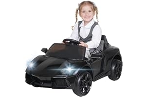 ‎ACTIONBIKES MOTORS Actionbikes Motors Kinder Elektroauto Super Sport | 2,4 Ghz Fernbedienung - 1 Person Kunstledersitz - MP3 - USB - SD - 2 x 25 Watt Motor (Total 50 Watt) - Soft Start (Schwarz)