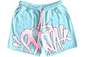 XYYYHTL Syna World Shorts Men Women Casual Print Drawstring Pant Lightweight Summer Beachwear Synaworld Shorts Y2K Hip Hop Streetwear
