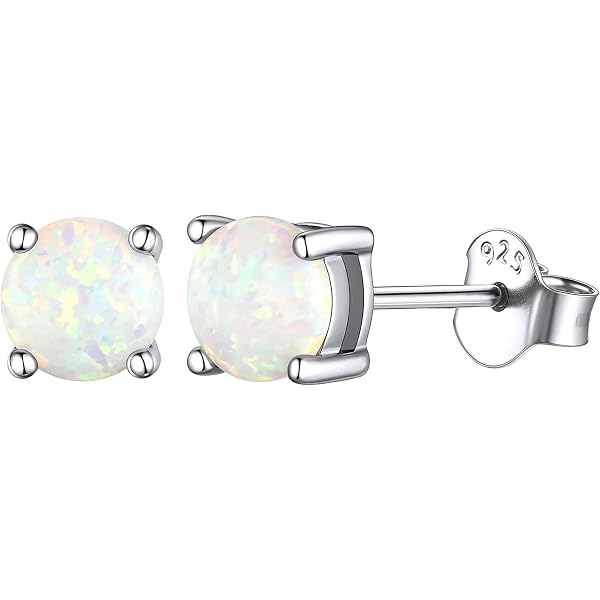 Yazilind Orecchini A Perno In Argento 925 Con Opale – Eleganti E Raffinati, Regalo Ideale Per Lei - 2