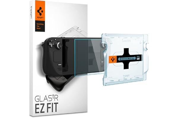 Spigen Glas.tR EZ Fit Verre Trempé pour Steam Deck LCD (2022), Steam Deck OLED (2023), 1 Pièce, Installation Facile, Résistant aux Rayures, 9H Protection écran