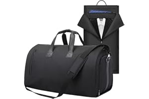 ABPOK Travel Suit Carrier Garment Duffel Storage Bag for Business，2 in 1 Hanging Suitcase Suit Bag for Men with Shoe Compartment (Black-02)